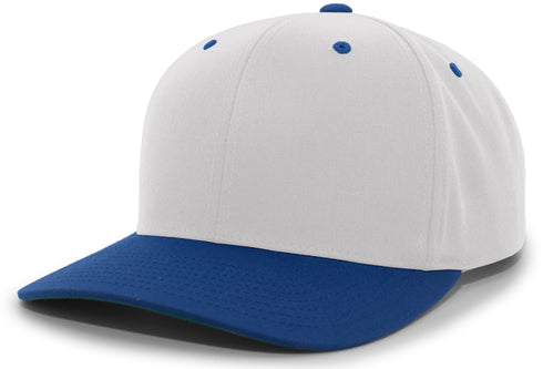 Pacific Headwear Cotton-Poly Hook-And-Loop Adjustable Cap (302C), Color 'SilverRoyal'
